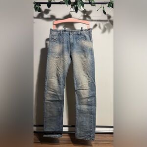 Diesel Men's Relaxed Faded Blue Jeans